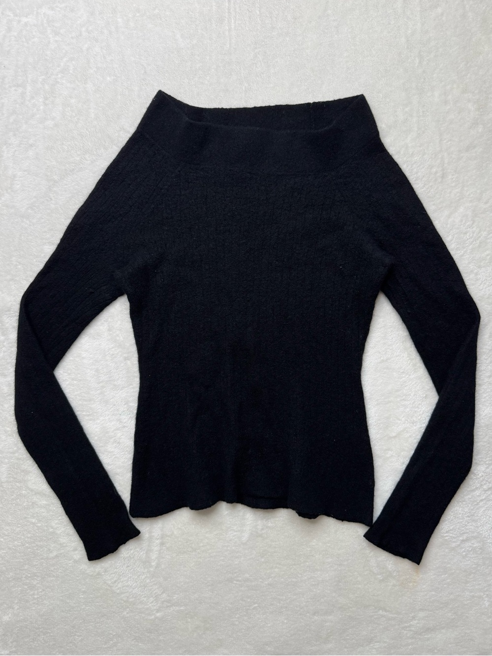 Twelfth Street by Cynthia Vincent - Black Boat Neck Fine Knit Sweater Shirt